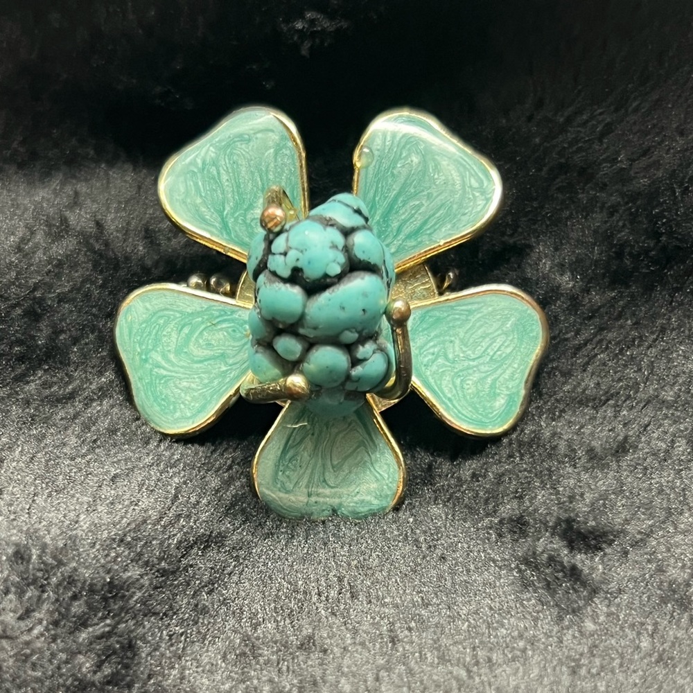 Flower turquoise ring